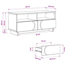 TV-bord 90 x 34.5 x 40 cm Grå Sonoma Konstrueret træ