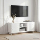 TV-bord 90 x 34.5 x 40 cm Hvid højglans Konstrueret træ