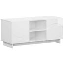 TV-bord 90 x 34.5 x 40 cm Hvid højglans Konstrueret træ
