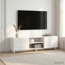 TV-bord 140 x 34.5 x 40 cm Hvid højglans Konstrueret træ