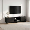 TV-bord 179,5 x 34,5 x 40 cm Sort Konstrueret træ