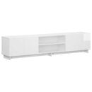 TV-bord 179,5 x 34,5 x 40 cm Hvid højglans Konstrueret træ
