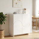 Skænk Hvid højglans 67 x 34,5 x 75 cm Konstrueret træ
