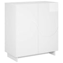 Skænk Hvid højglans 67 x 34,5 x 75 cm Konstrueret træ