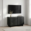 TV-bord 60 x 34.5 x 40 cm Sort Konstrueret træ