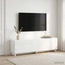 TV-bord 140 x 34.5 x 40 cm Hvid højglans Konstrueret træ