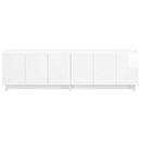 TV-bord 140 x 34.5 x 40 cm Hvid højglans Konstrueret træ