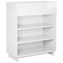 Skoskab 73 x 38 x 87,5 cm Konstrueret træ Hvid højglans