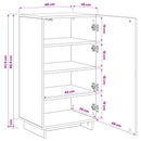 Sko skab 48 x 38 x 87,5 cm Konstrueret træ Sort