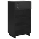 Sko skab 48 x 38 x 87,5 cm Konstrueret træ Sort