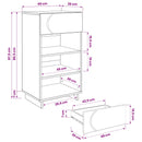 Sko skab 48 x 38 x 87,5 cm Konstrueret træ Betongrå