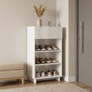 Sko skab 48 x 38 x 87,5 cm Konstrueret træ Hvid højglans