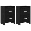Sengeborde 2 pcs Sort eg 40 x 30 x 60 cm Konstrueret træ