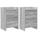 Sengeborde 2 pcs Grå Sonoma 40 x 30 x 60 cm Konstrueret træ