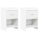 Sengeborde 2 pcs Hvid 40 x 30 x 60 cm Konstrueret træ