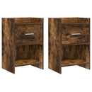 Sengeborde 2 pcs Røget eg 40 x 30 x 60 cm Konstrueret træ
