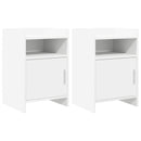Sengeborde 2 pcs Hvid 40 x 36 x 60 cm Konstrueret træ