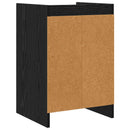 Sengeborde 2 stk. Sort eg 40 x 36 x 60 cm Konstrueret træ