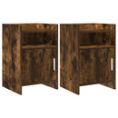 Sengeborde 2 pcs Røget eg 40 x 36 x 60 cm Konstrueret træ