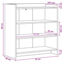 Sideboard Hvid 75 x 36 x 80 cm Konstrueret træ