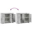 Sideboard Betongrå 98,5 x 33 x 80 cm Konstrueret træ