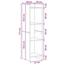 Bogreol Gammelt træ 30 x 30 x 111 cm Konstrueret træ