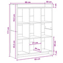 Bogreol Hvid 87,5 x 30 x 111 cm Konstrueret træ