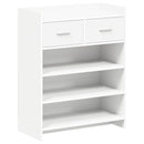 Sko skab med skuffe Hvid 73,5 x 36 x 92 cm Konstrueret træ