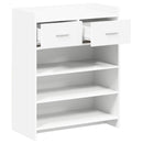 Sko skab med skuffe Hvid 73,5 x 36 x 92 cm Konstrueret træ