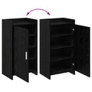 Sko skab med opbevaring Sort eg 48 x 36 x 92 cm Konstrueret træ