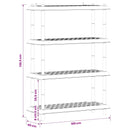 Reol 4 niveauer 100 x 40 x 136,5 cm PP Lysegrå