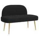 Polstret bænk med ryg Sort 110 x 60 x 76 cm Polyester