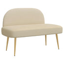 Polstret bænk med ryg Cremefarvet 110 x 60 x 76 cm Polyester