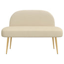 Polstret bænk med ryg Cremefarvet 110 x 60 x 76 cm Polyester