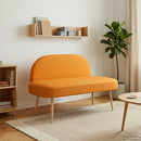 Polstret bænk med ryg Mørkegul 110 x 60 x 76 cm Polyester