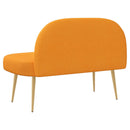 Polstret bænk med ryg Mørkegul 110 x 60 x 76 cm Polyester