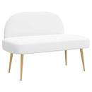 Polstret bænk med ryg Hvid 110 x 60 x 76 cm Polyester
