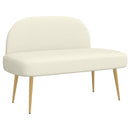Polstret bænk med ryg Cremefarvet 110 x 60 x 76 cm Velourstof