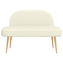 Polstret bænk med ryg Cremefarvet 110 x 60 x 76 cm Velourstof