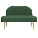 Polstret bænk med ryg Junglegrøn 110 x 60 x 76 cm Velourstof