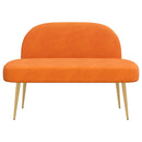 Polstret bænk med ryg Orange 110 x 60 x 76 cm Velourstof