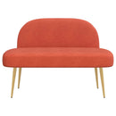 Polstret bænk med ryg Rød orange 110 x 60 x 76 cm Velourstof