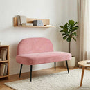 Polstret bænk med ryg Lyserød 110 x 60 x 76 cm Fløjl