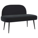 Polstret bænk med ryg Sort 110 x 60 x 76 cm Fløjl
