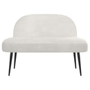 Polstret bænk med ryg Cremefarvet 110 x 60 x 76 cm Fløjl