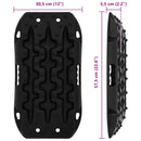 Traction Board 2 pcs Sort 57,5x30,5x5,5 cm Forstærket nylon
