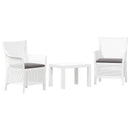 Lounge sæt med pude 3 pcs Hvid PP
