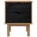 Sengebord OTTA Sort 45 x 39 x 57 cm Massivt fyrretræ