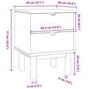 Sengebord OTTA Sort 45 x 39 x 57 cm Massivt fyrretræ