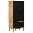 Garderobeskab OTTA Sort 76,5 x 53 x 172 cm Massivt fyrretræ
